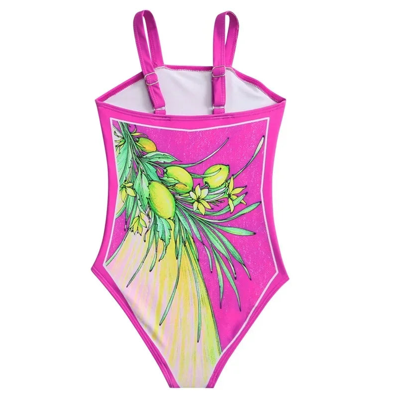 Girls One Piece Swimsuit 5-14 Year Printed, Teens Swimwear 2026 Infant Bathing Suits, Beach Wear Bodysuit.