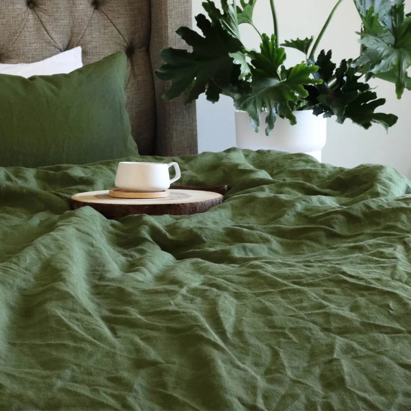 100% Pure Linen Bed Sheet Ultimate Comfort,  Natural Eco-Friendly  Durable, Queen California King