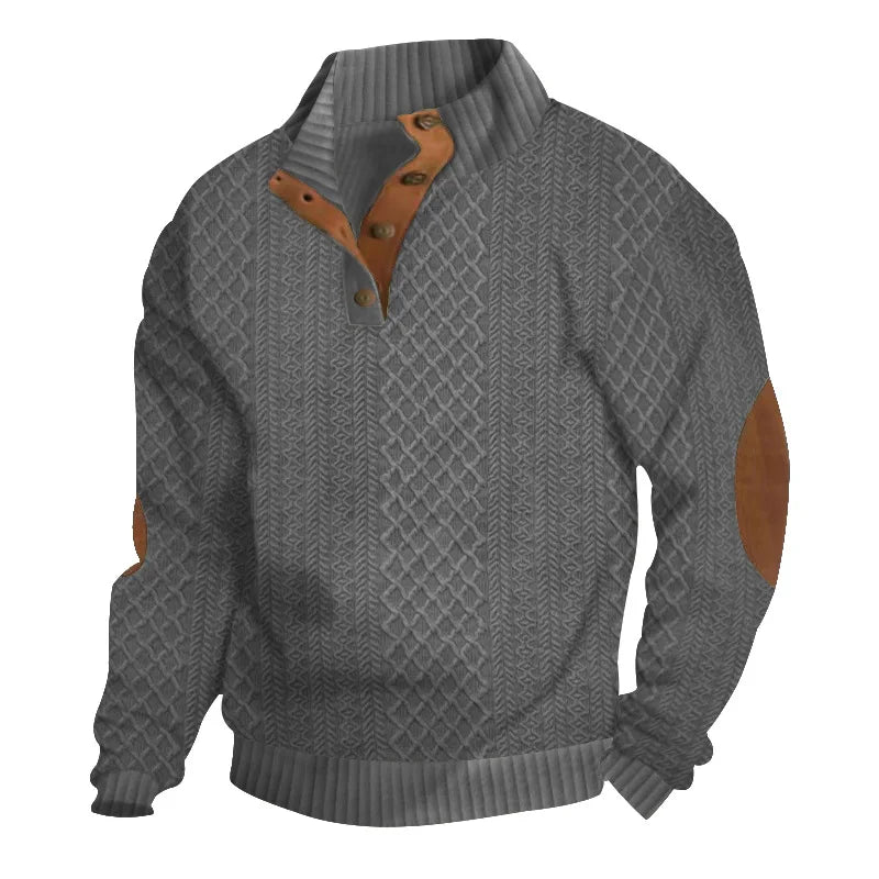 2024 cross-border hot-selling autumn and winter men casual, stand-up collar jacquard knitted pullover.