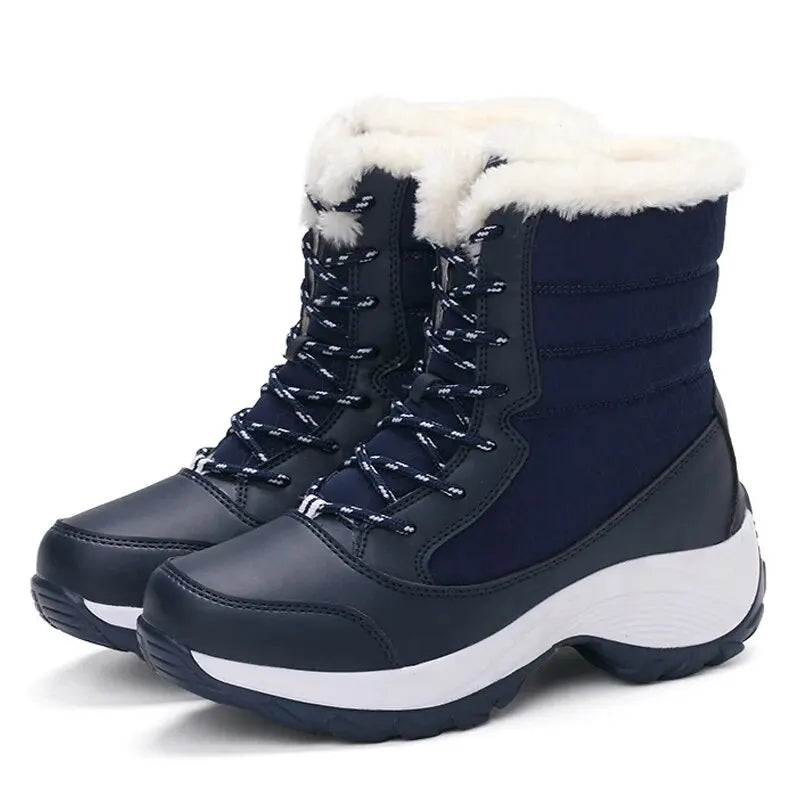 Women Boots Waterproof Winter 2024 Platform Ankle Boots. Keep Warm Snow Shoes Plush Outdoor Short Boots.
