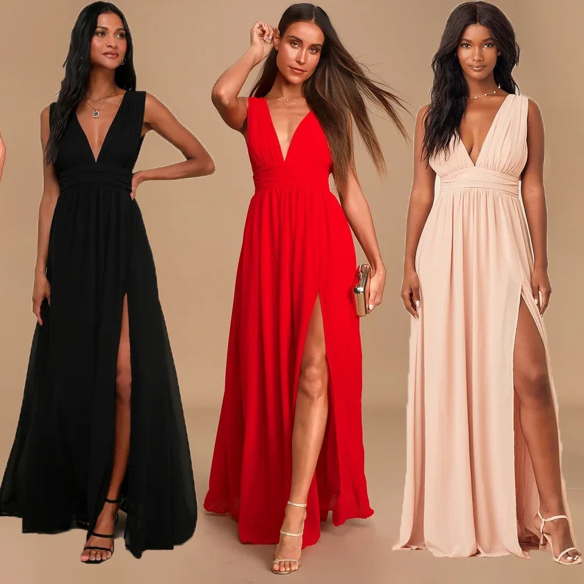 Sexy backless maxi summer dress, women mesh long bodycon red  party dress evening dresses.