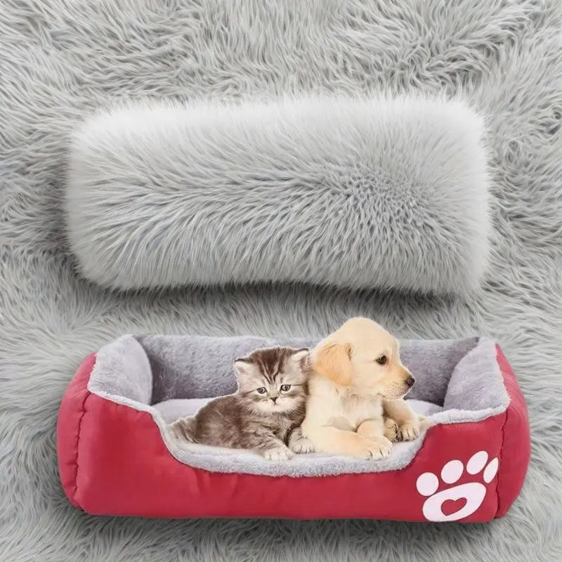 Large Pet House Dog Bed, Cat Mat, Long Plush Deep Sleeping Warm Soft Small Dog Cushion.