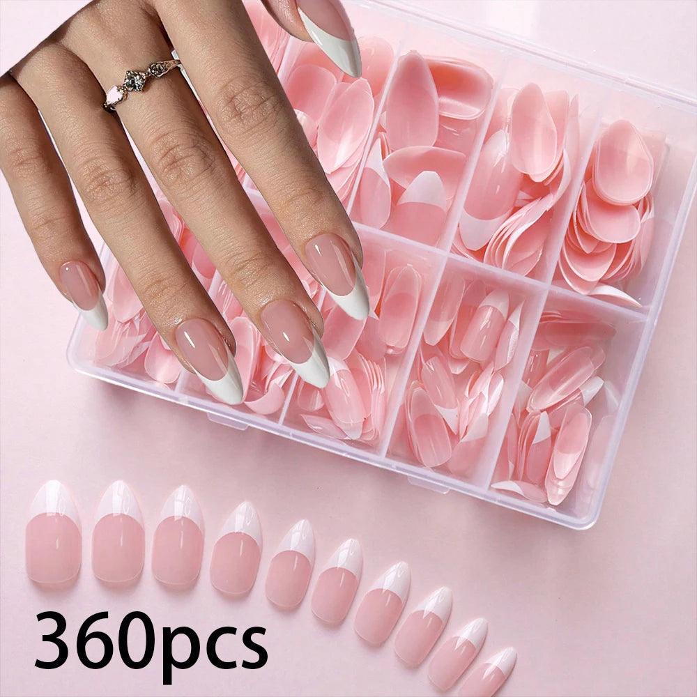 576pcs/Box Colorful Fake Nails Black Red Design, Oval Short Square Press On Mixed Full Cover Nail Tips.