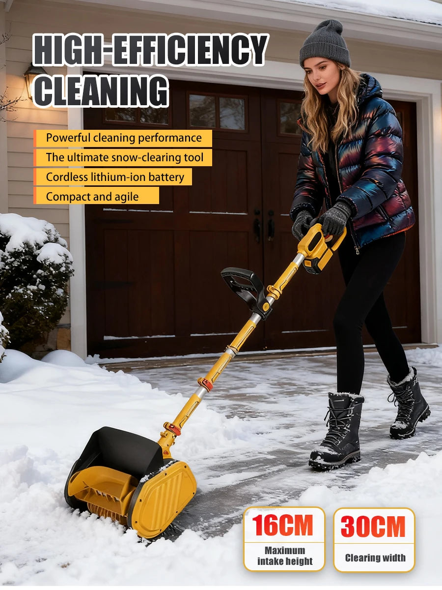 1200W Electric Battery-Powered Snow Blower, High Power Portable Clearing Machine.