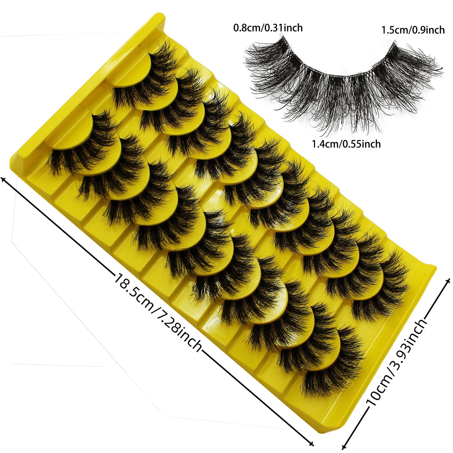 10 Pairs False Fluffy Russian Strip Lashes 3D Fake Lashes