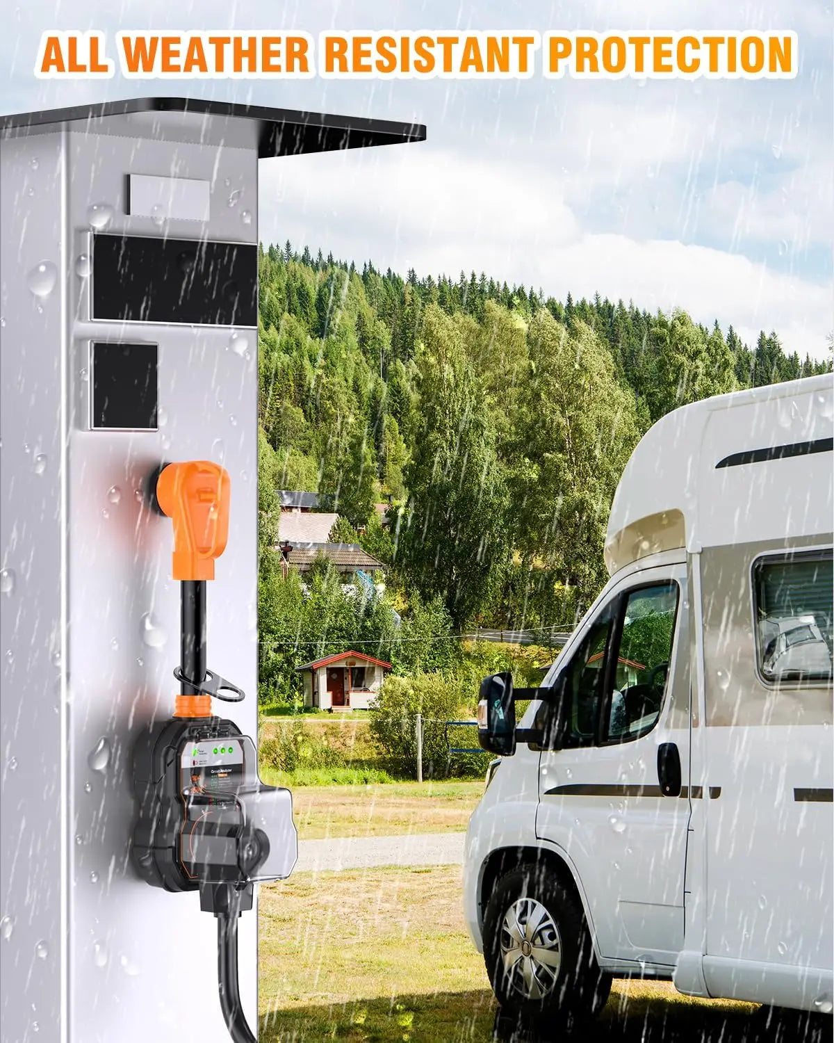 RV Surge Protectors 50 Amp,15000 Circuit Analyzer,IP68 Surge Voltage Protection, RV Adapter Plug for Camper.