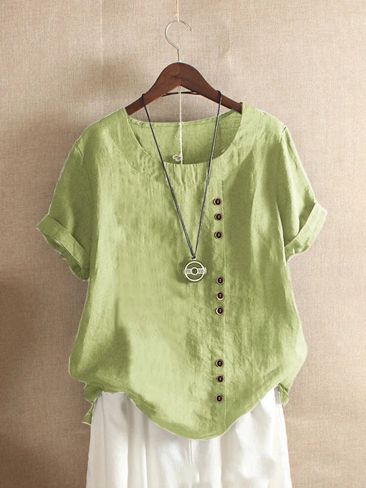 Cotton Linen Streetwear Summer Y2k Tops Vintage Fashion, Casual Shirts for Women ,Elegant Tees