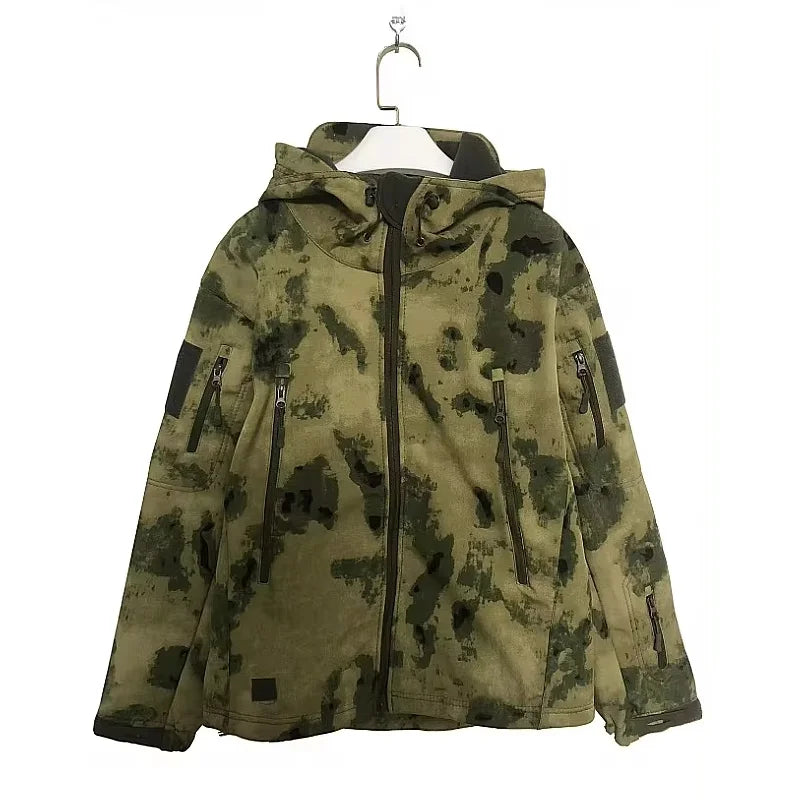 Military Shark Skin Soft Shell Jackets Men Tactical Windproof Waterproof jacket,Hooded Bomber Coats