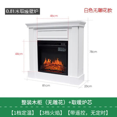 Natural Wood Living Room Fireplace Rustic  Decoration