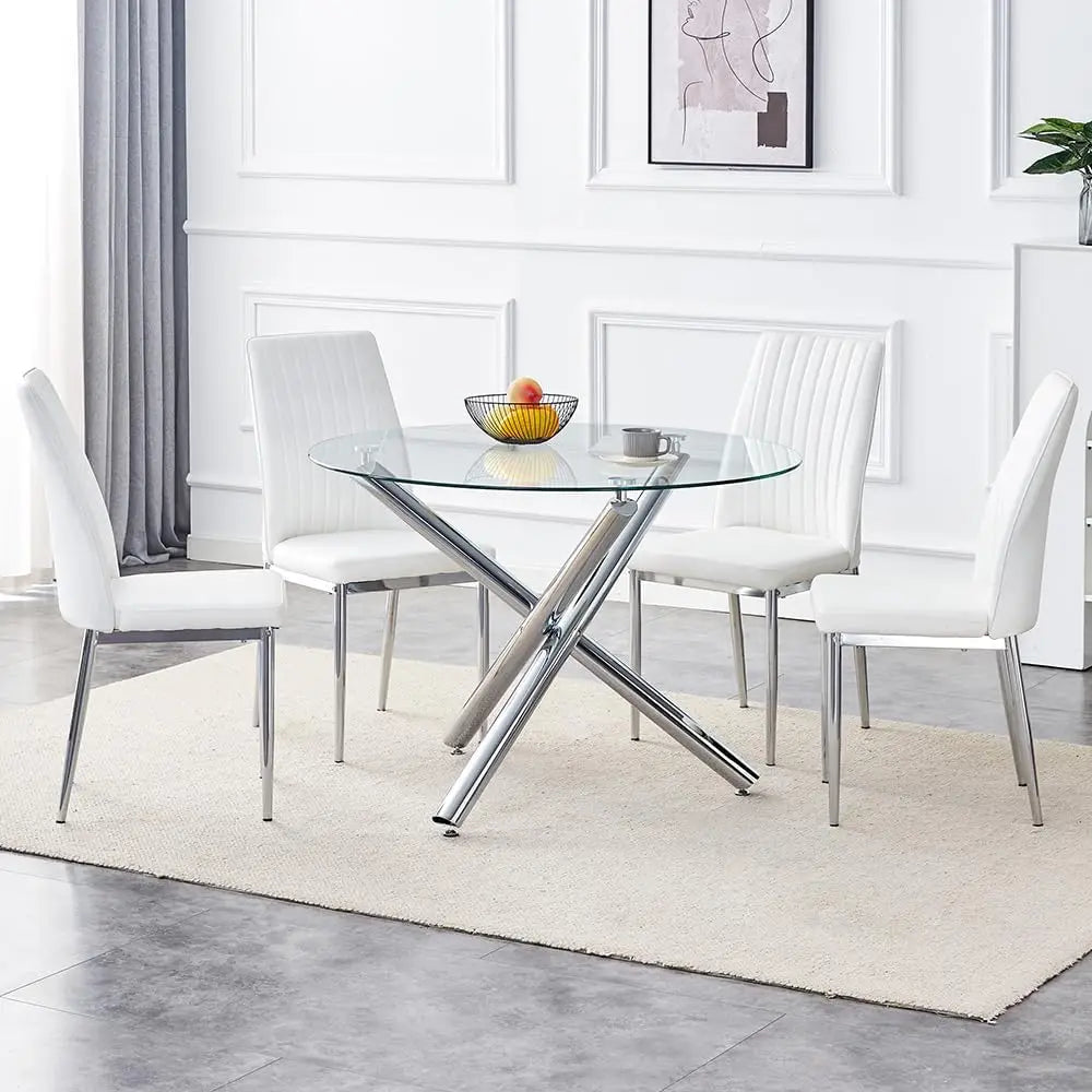 Modern Dining Chairs Set for 6, Kitchen Dining Room Chair PU Leather Upholstered.