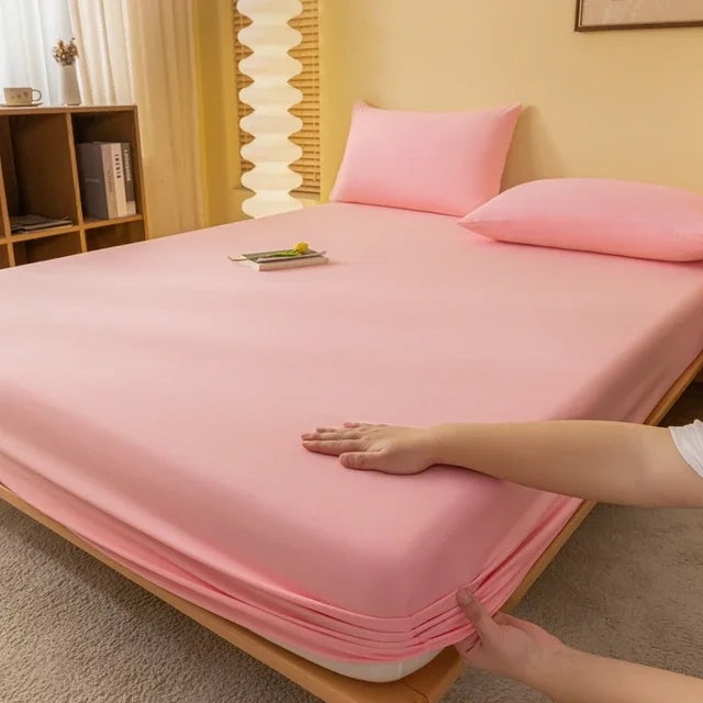 Luxury Double 100% Cotton Bed Sheet  Fitted  Elastic Mattress Cover