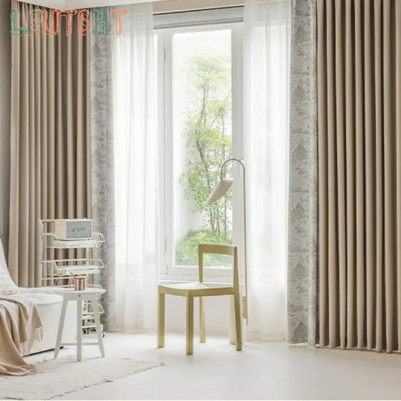 French Pastoral Style Drapes Light Luxury Bedroom Blackout Curtains