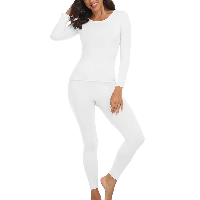 2 pack Women Thermal Underwear Long Johns Fleece Lined  Top Bottom﻿