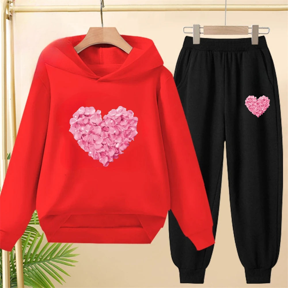 Petals heart-shaped, Children's Tops and bottom, Girls, Boy age 3-12, Toddle, clothing.