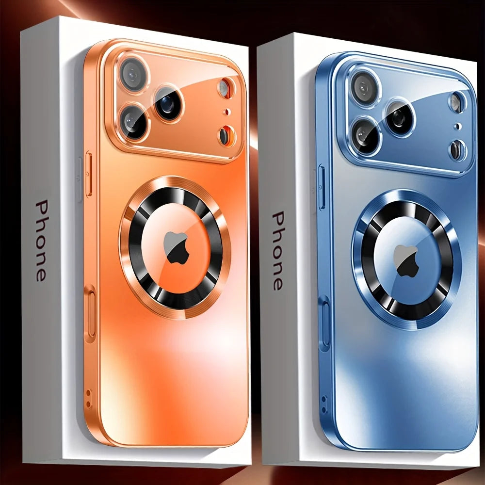 Luxury Titanium Metallic Matte Case For iPhone 17 16 15 14 13 12 11 Pro Max Plus For Mag safe Glass Lens Protection back Cover.