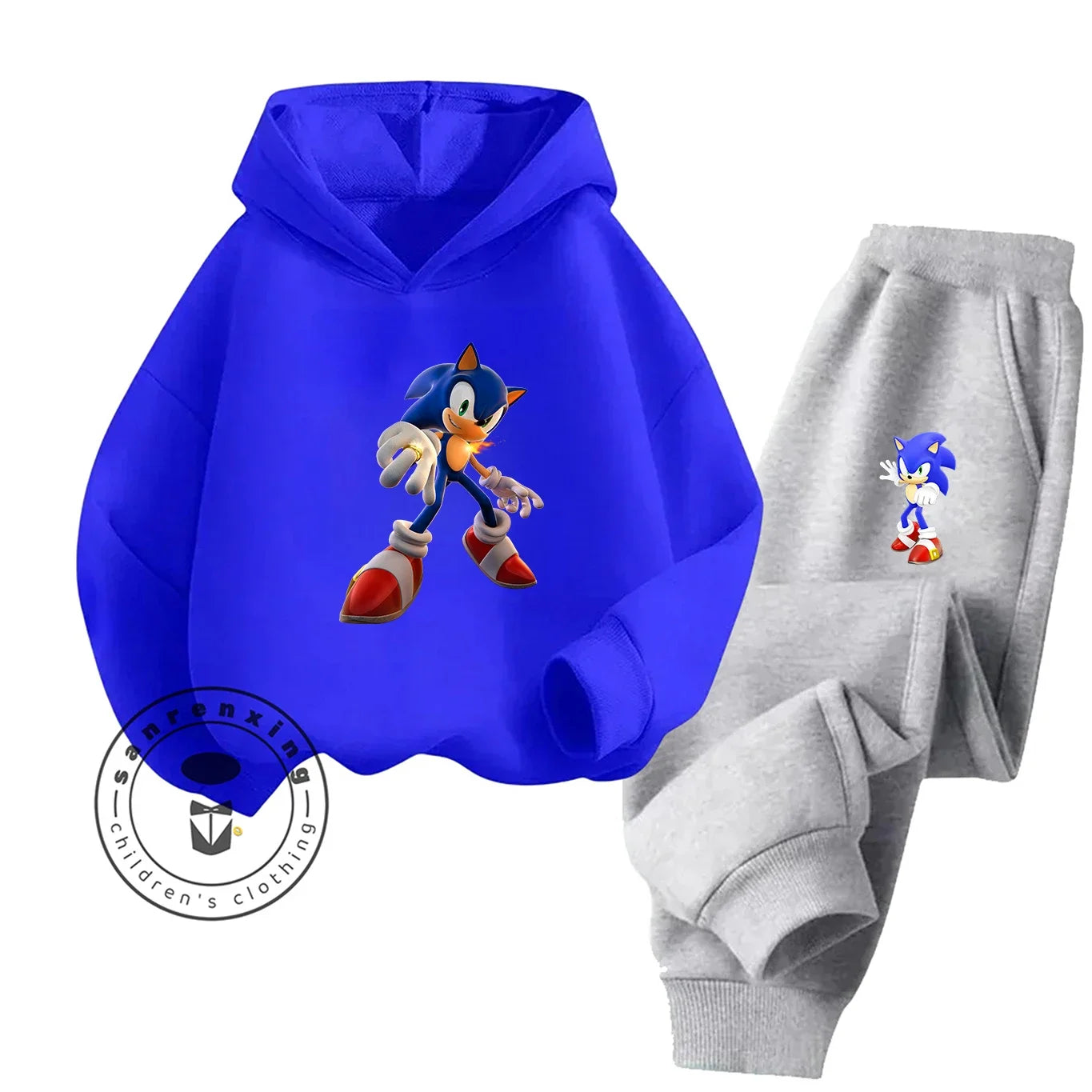 Sonic 2D Cartoon Printed Hoodie Set, 2025 Fashion For Kids, Teens, Boys, Girls Casual Autumn Winter wear.