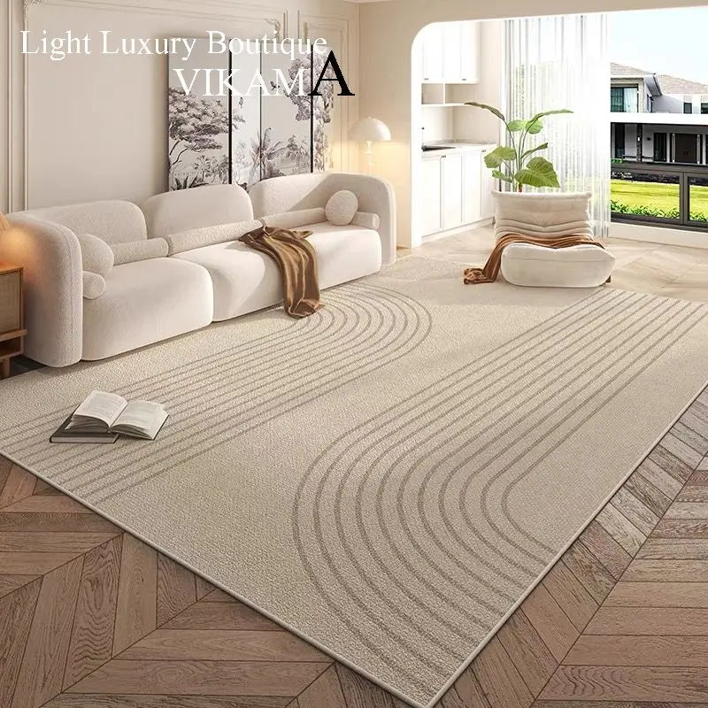 VIKAMA Cream Style Carpet, Living Room Superior Home Decoration, Easy Care Non-Slip Mat.