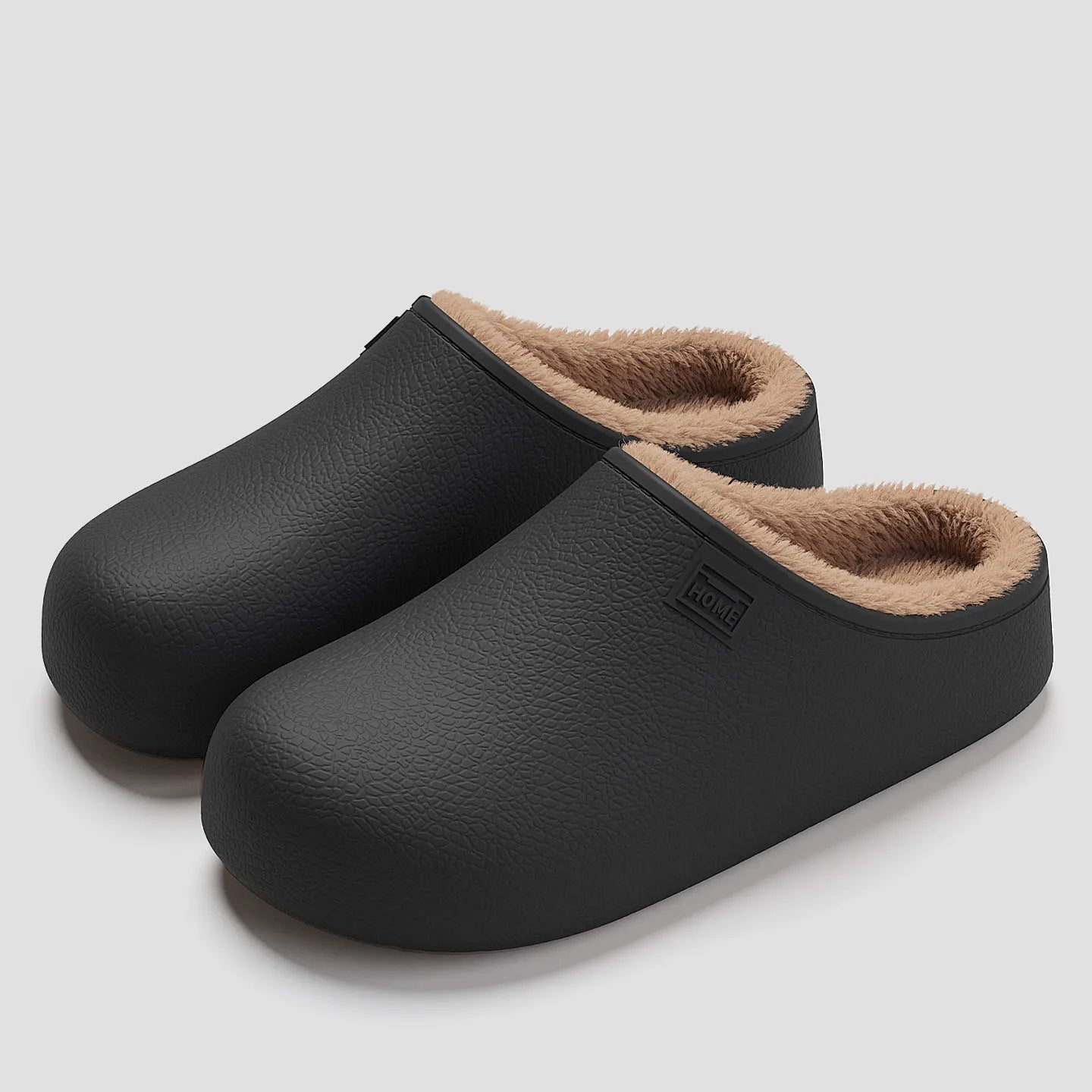 EAV waterproof slippers for autumn and winter, warm and non slip thick soled slippers.