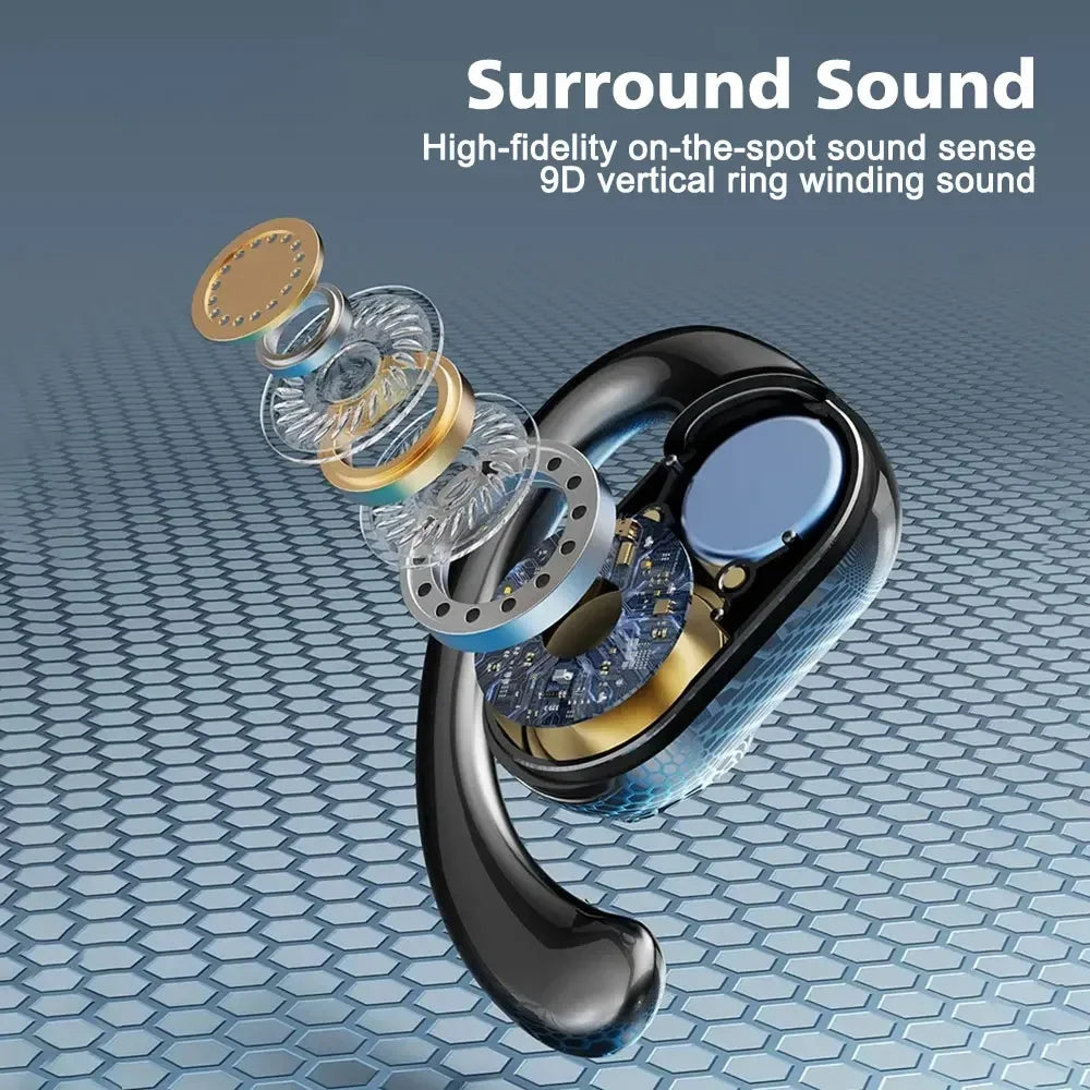 X91 OWS Ear hook Earphones, Bluetooth 5.3 Low Latency, Gaming, Sport HiFi Stereo, Noise Reduction Earbuds.