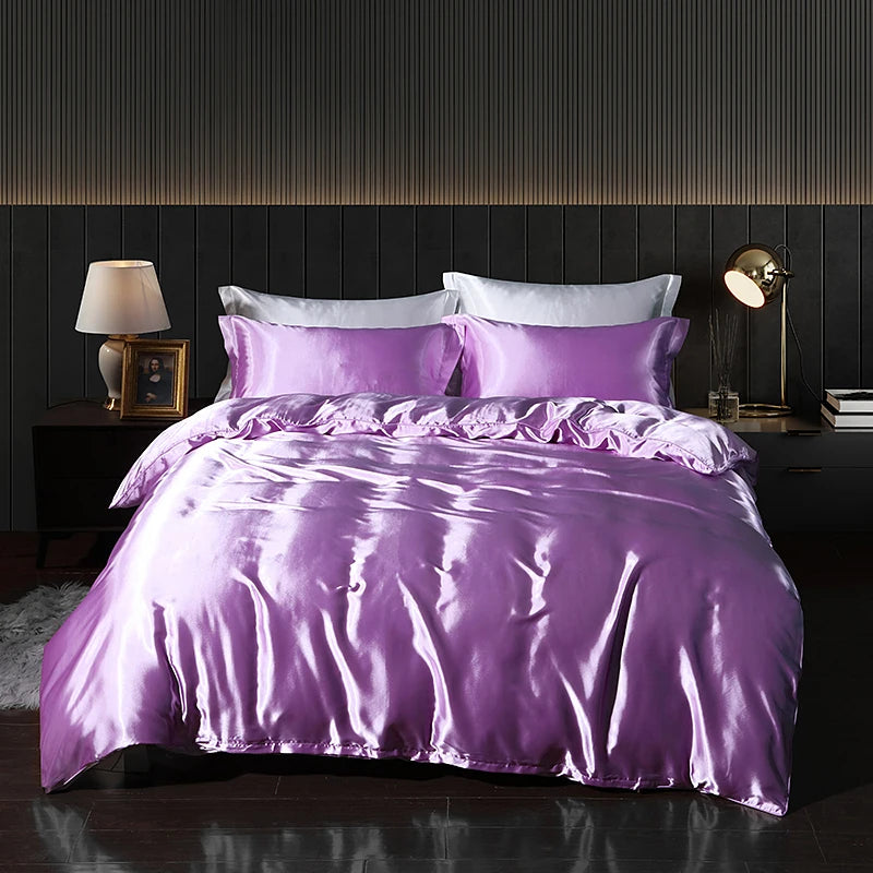 Luxury Satin  Bedding  With Fitted Sheet, Duvet Cover ,High End Bedding Sets