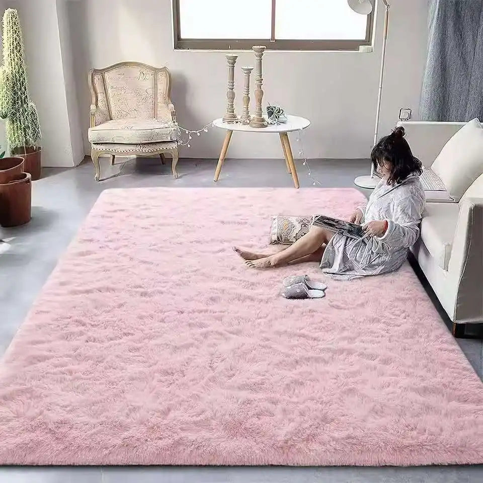 VIKAMA Tie-dyed Fluffy Carpets For Living Room Decor.
