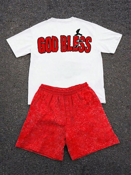 2026 Summer New Men's Suit - Street Casual Fashion Comfortable Soft Breathable Lightweight 3D Letter Pattern Print.