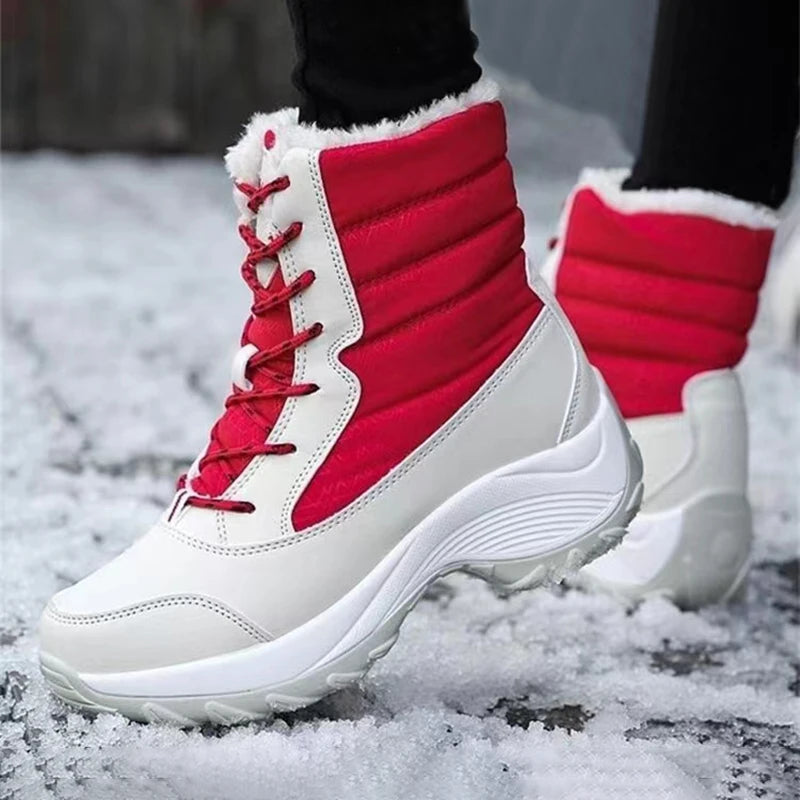 Women Boots Waterproof Winter 2024 Platform Ankle Boots. Keep Warm Snow Shoes Plush Outdoor Short Boots.