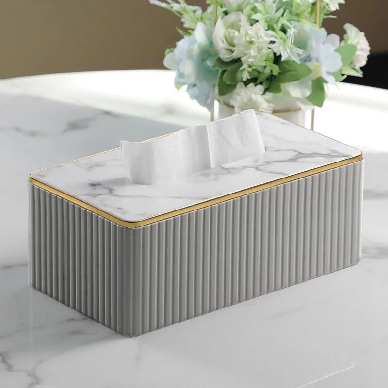 Tissue Box Living Room High-end  Leather Tissue Box