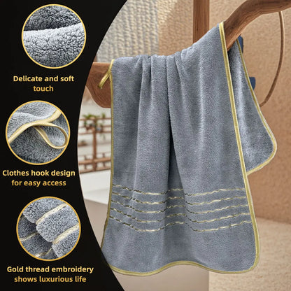 2pcs Set  Bathroom Towel Sets, Thickened Absorbent Bath Embroidered. Christmas Gift  Sets.