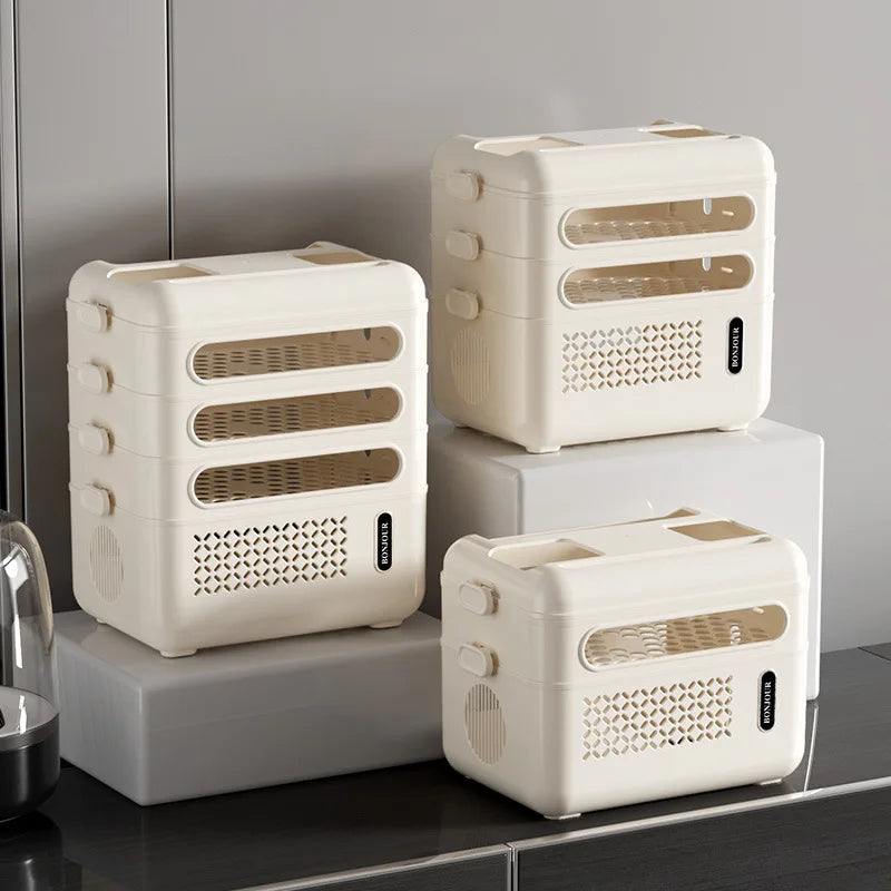 Router Organizer Box Multi-Functional Storage Shelf, Cable Management Large Capacity for Power Strips Charging Cords