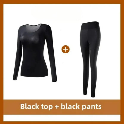 2PCS Thermal Underwear Sets for Woman Autumn Winter Long-sleeved