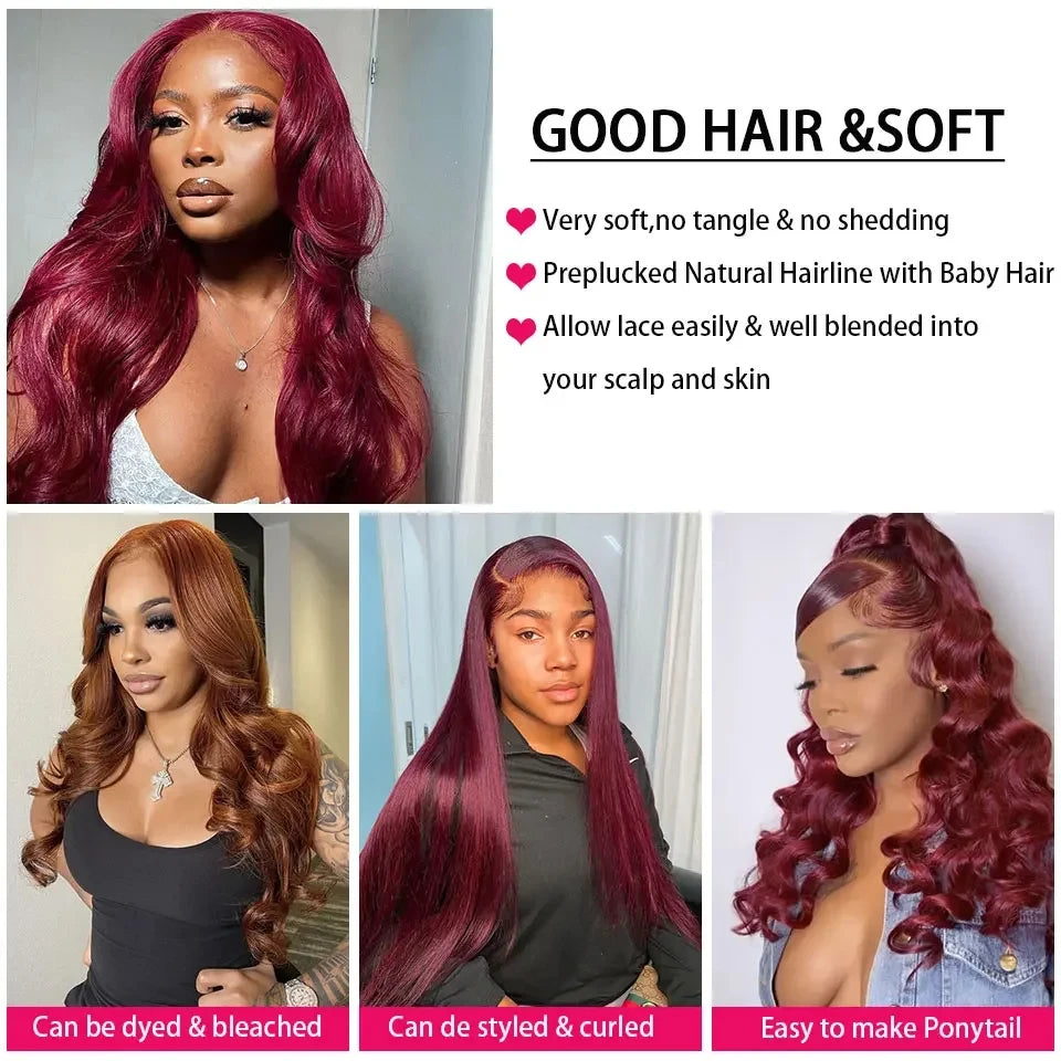 14A 99J Burgundy Body Wave Human Hair Bundles ,36 38 Inch Wine Red Brazilian 100% Unprocessed Raw Hair Bundles Extension Deals.