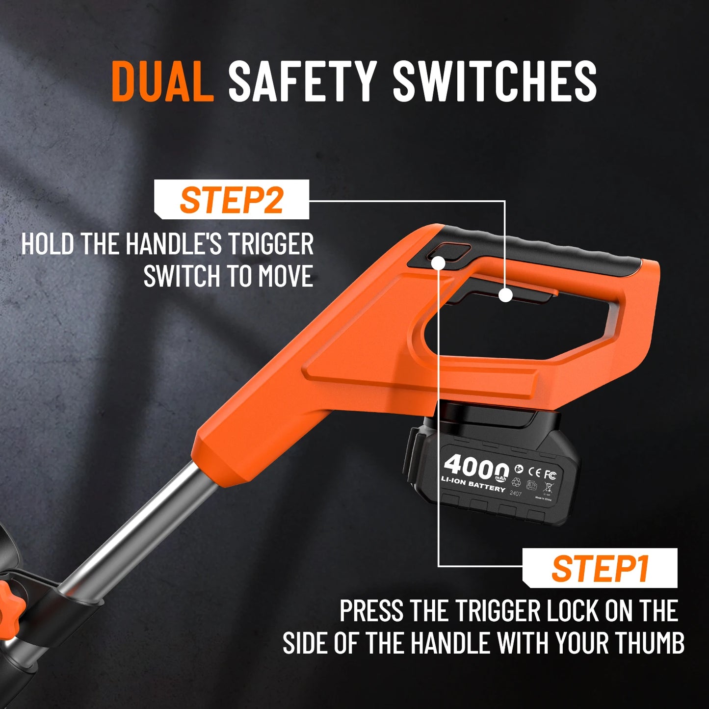 8000mAh Battery Powered 12x6-inch Electric Snow Shovel ,16.5ft Distance.