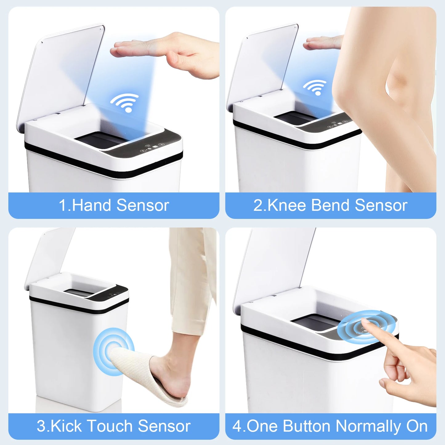 2 Pack 12L Bathroom Automatic Trash Cans  Motion Sensor