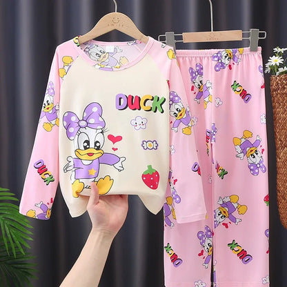 Cute Cartoon Printed Pajamas Sets Long Sleeve Suits Children's Clothing