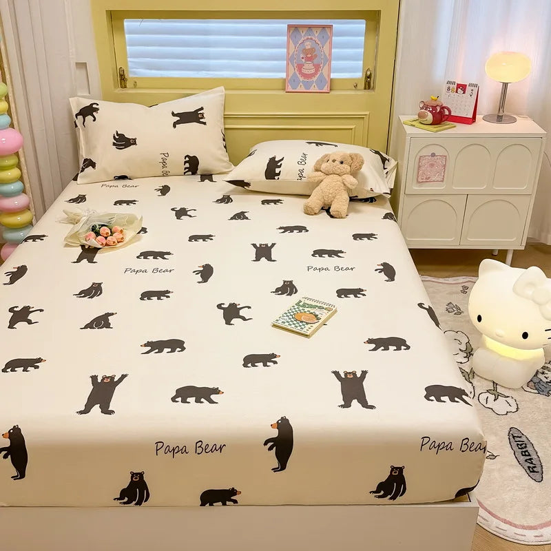 2025 New 100% Cotton Bed Sheet Flower Series Double , King Sheets For Girls, Boys, Single, Queen King Size