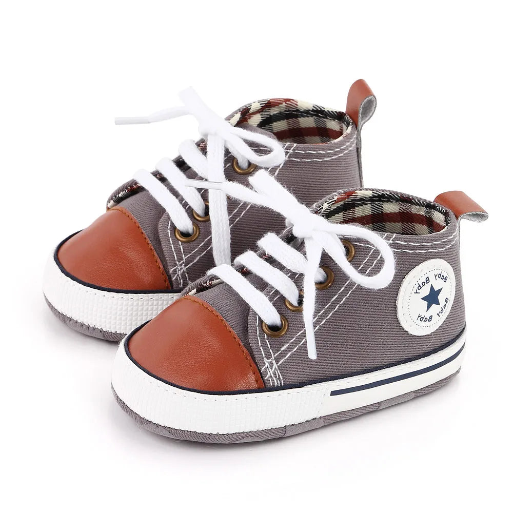 New Baby Shoes Boys Girls Classic Canvas Casual Sneakers, Spring Newborn First Walker Toddler, Non-Slip Walking Shoes.