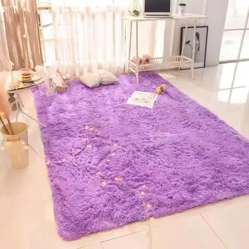 VIKAMA Tie-dyed Fluffy Carpets For Living Room Decor.