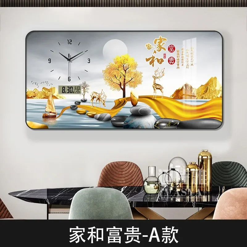 Digital Luxury Large Wall Clock, silent Timepiece,  Living Room Decorations!!