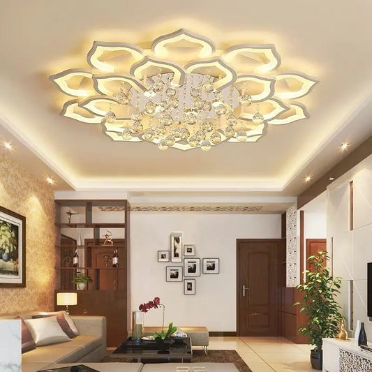 Modern Crystal Ceiling Chandelier, For Living Room Lamp Bedroom, Kitchen Indoor Lighting LED Fixtures.