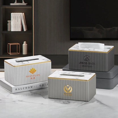 Tissue Box Living Room High-end  Leather Tissue Box