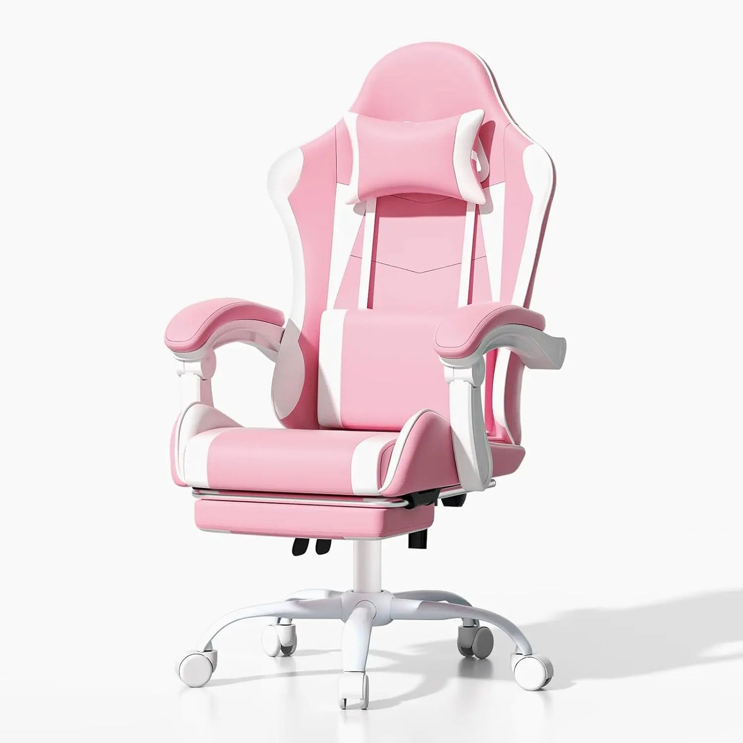 Athena Collection Carbon Fiber Black Gaming Chair - Ergonomic with Footrest, Headrest, Lumbar Support, Height Adjustable Swivel.