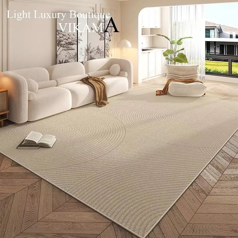 VIKAMA Cream Style Carpet, Living Room Superior Home Decoration, Easy Care Non-Slip Mat.