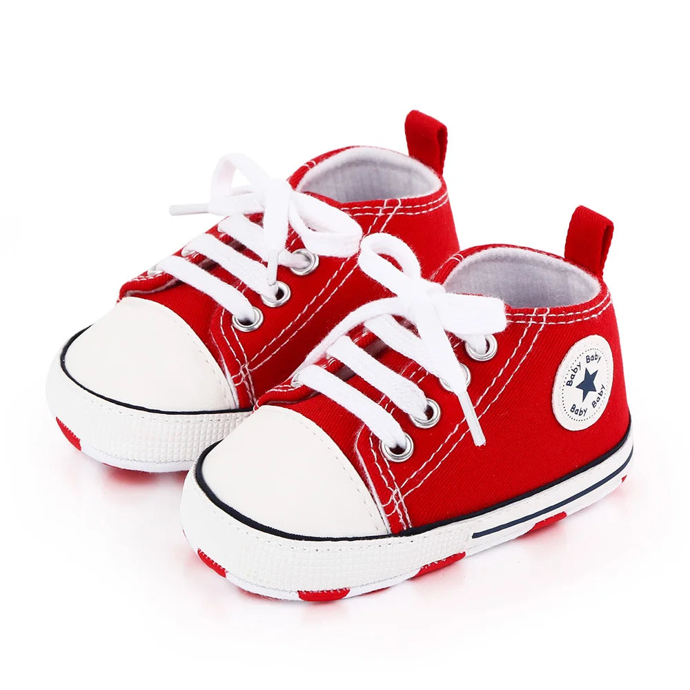 New Baby Shoes Boys Girls Classic Canvas Casual Sneakers, Spring Newborn First Walker Toddler, Non-Slip Walking Shoes.