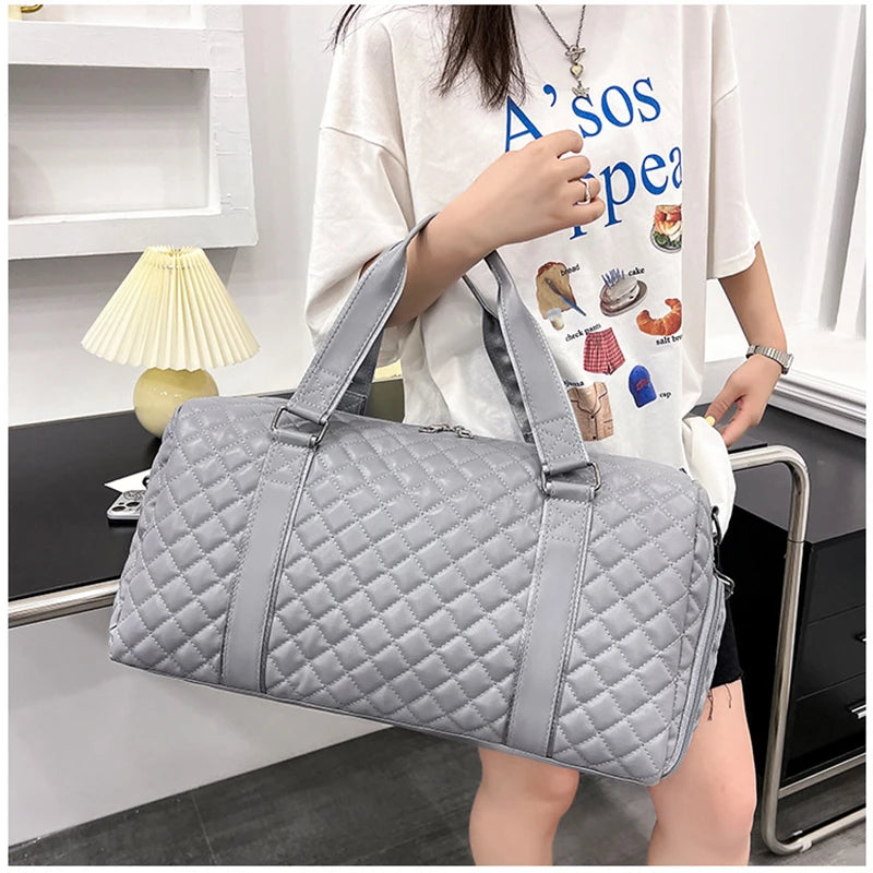 Duffle Tote Gym Fitness Bags for Women, PU Leather Handbag Travel, Luggage, Shoulder, Sports, Shoes, Crossbody Bags.