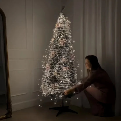 1.2m-2.1m Foldable Pre-Decorated Christmas Tree, Pop-Up Festive Decoration.