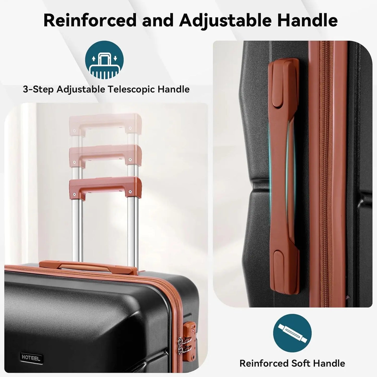 3 Piece Luggage Set ABS Hard shell Suitcase With Spinner Wheels, TSA Lock Travel Carry On Luggage.