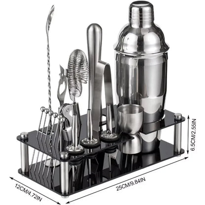 Professional Bar Tool Set, Stainless Steel Cocktail Shaker Set.