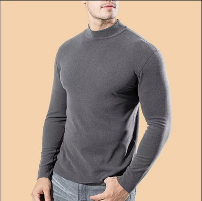 Thermal Underwear Shirt Men V Neck Fleece Sport Tops Long-Sleeved 5XL