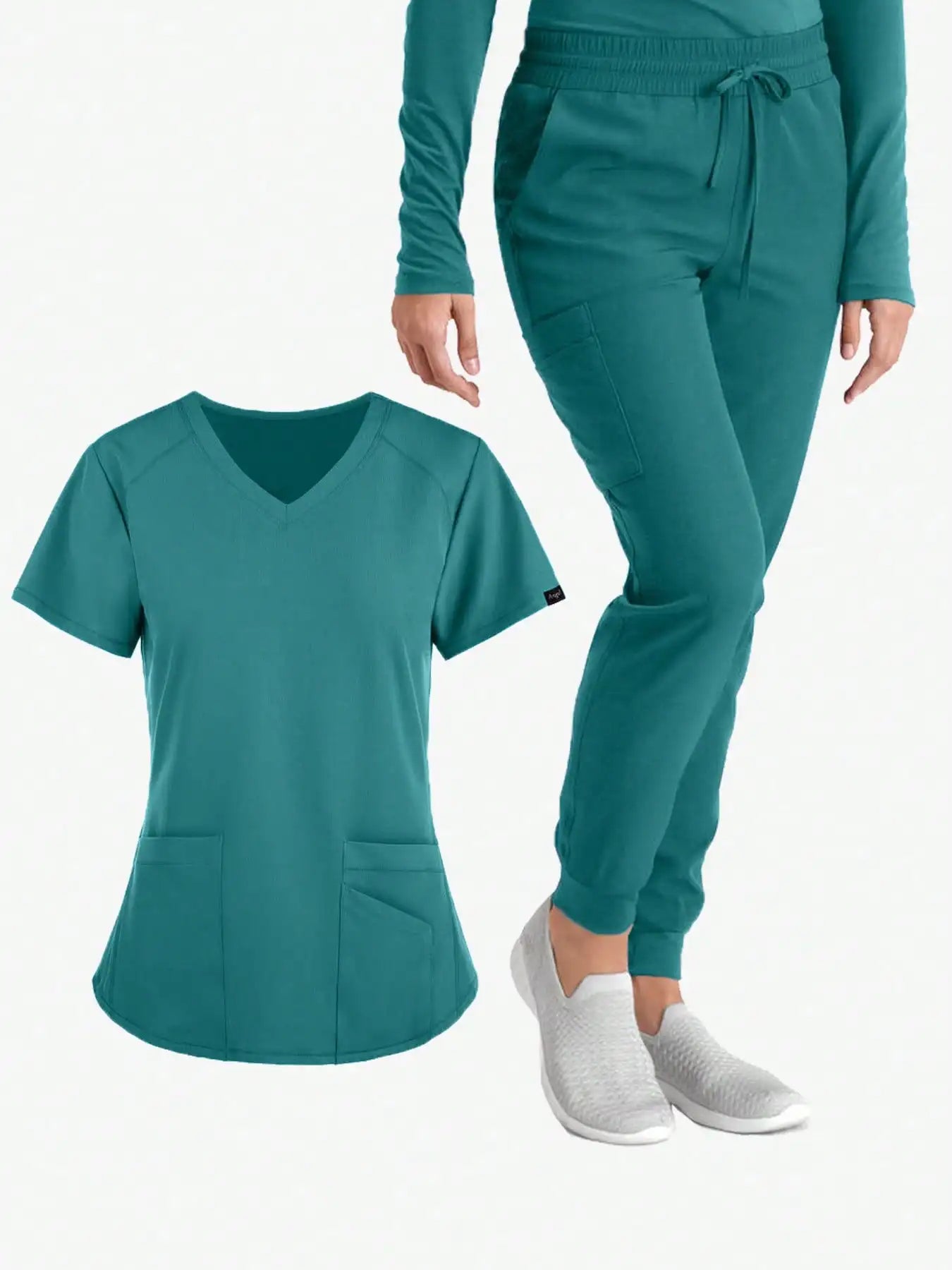 (Four-piece set) Scrubs Uniform Women's, Elastic Sports Nurse Uniform, Breathable Scrub.